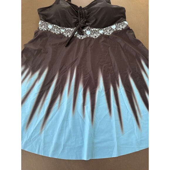 Women's Two-Piece Tankini swimsuit Tummy Control Swim Dress with Boy shorts 22W - Picture 10 of 16